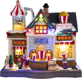 Bdor Christmas Village Lighted Decoration Musical Animated Display Christmas Collectible Santa Battery Operated Resin Indoor Decor