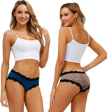 ADOVAKKER Women's Underwear Low Rise Lady Micro Smooth Breathable Briefs Hipster Panties Multipack Printing J-S1