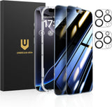 UNBREAKcable Privacy Screen Protector for iPhone 16 Pro Max (6.9-Inch), 2-Pack + 2 Lens Protectors｜25° Anti-Spy｜9H Hardness｜Anti-Fingerprint｜HD Clarity Tempered Glass