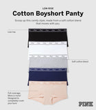 Victoria's Secret PINK Cotton Logo Boyshort Panty Pack, Panties for Women, Fall Basic Pack, M