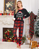 difficort Womens Christmas Pajamas Long Sleeve Pj Set Soft Plaid Pants Sleepwear with Pockets
