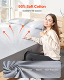 VEVOR Grounding Sheets, Queen Size, 95% Cotton + 5% Pure Silver Fiber, Earth Grounded Fitted Bed Sheets, with Grounding Cord & Tester, for Improved Sleep & Wellness (Gray, Queen - 60 x 80 x 13 in)