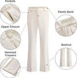 Women's Suit 2 Piece Set Pinstripe Blazer and Bootcut Dressy Pants Set for Work Office Business Outfits