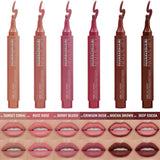 Jolilab 4 Colors Lip Stain Set:Marker Matte Liquid Lip Stain Pen,Highly Pigmented,Long-Lasting,Lip Liner Lip Contour Multi-Use.(#01+02+03+04)