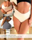 Sth Big High Waisted Seamless Underwear for Women No Show Panties Cheeky Scalloped Edge Bikini Breathable Briefs 6 Pack
