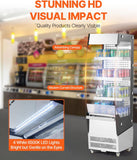VEVOR Open Air Merchandiser, 3-Tier Shelving Commercial Refrigerator, Grab and Go Display Cooler Refrigerator with Air Curtain, 4 Swivel Wheels, LED Light, for Restaurants, Stores, Office, 7.8cu.ft.
