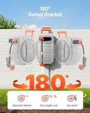 VEVOR Retractable Garden Hose Reel, 1/2 Inch x 84 ft Wall Mounted Heavy Duty Garden Hose Reel with 9 Patterns Nozzle, Any Length Lock, Upgraded Slow Return System and 180°Swivel Bracket