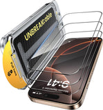 UNBREAKcable 3-Pack Screen Protector for iPhone 16 Pro Max Tempered Glass - [One-Pull Perfection] [Auto Dust-Elimination] [9H+ Hardness] [99.99% HD Clear] Full Coverage for iPhone 6.9 inch