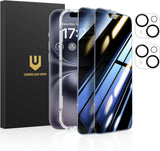 UNBREAKcable Privacy Screen Protector for iPhone 16 Pro Max (6.9-Inch), 2-Pack + 2 Lens Protectors｜25° Anti-Spy｜9H Hardness｜Anti-Fingerprint｜HD Clarity Tempered Glass