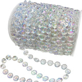 Jishi 99ft Crystal Bead Garland for Christmas Tree Decorations, Iridescent Acrylic Beaded Garland Strand Roll, Hanging Christmas Decorations Indoor Home Decor, String Diamond Beads for Crafts Curtains