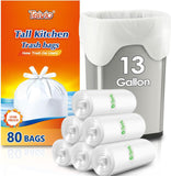 10 Gallon 200 Counts Extra Strong Trash Bags Tall Kitchen Garbage Bags by Teivio, 9 Gallon 10 Gallon,Bathroom Trash Can Bin Liners, Intended for Home,Plastic Bags for office kitchen Garden,Black