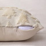 DFXSZ Christmas Tree Pillow Covers 18x18 inch Set of 2 Christmas Decoration Beige Soft Plush Faux Fur Jacquard Throw Pillows for Bedroom Sofa Holiday Festivals Winter Home Decor PTK006C18