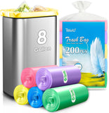 10 Gallon 200 Counts Extra Strong Trash Bags Tall Kitchen Garbage Bags by Teivio, 9 Gallon 10 Gallon,Bathroom Trash Can Bin Liners, Intended for Home,Plastic Bags for office kitchen Garden,Black