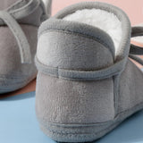 Baby Booties Newborn Fleece First Walking Shoes Non-Slip Sole Slippers Cozy Warm Booties for Infant Toddler Boys Girls