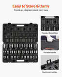 VEVOR Impact Socket Set 3/4 Inches 29 Piece Impact Sockets, 6-Point Sockets, Rugged Construction, CR-M0, 3/4 Inches Drive Socket Set Impact SAE 3/4 inch - 2-1/2 inch, with a Storage Cage