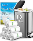 10 Gallon 200 Counts Extra Strong Trash Bags Tall Kitchen Garbage Bags by Teivio, 9 Gallon 10 Gallon,Bathroom Trash Can Bin Liners, Intended for Home,Plastic Bags for office kitchen Garden,Black