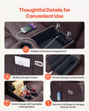 VEVOR Loveseat Recliner Sofa with Massage & Heat, Power Reclining Couch with Console, PU Leather Electric RV Sofa with USB & Outlet/Storage/Cup Holders/Pockets, Home Theater Seating for Living Room