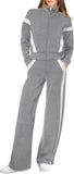 XIEERDUO Lounge Sets for Women 2025 Sweatsuit 2 Piece Outfits Sweatshirt Wide Leg Sweatpant Tracksuit Matching Set