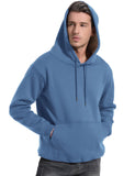 Flygo Men's Casual Fleece Sherpa Lined Hoodie Winter Warm Pullover Hooded Sweatshirt(Black-XL)