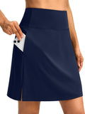 SANTINY 18" Skorts for Women 3 Pockets High Waist Long Athletic Tennis Skirt Golf Skort for Casual Summer Travel