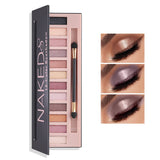 LZYLLS 12 Shades Nude Matte Eyeshadow Palette,Shimmer Naked Eyeshadow Palette,Eye Shadow Palette Natural Flash Waterproof Durable Smoked Professional Makeup Palette With Brush(Matte)