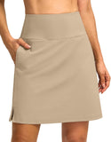SANTINY 18" Skorts for Women 3 Pockets High Waist Long Athletic Tennis Skirt Golf Skort for Casual Summer Travel