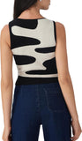 CIDER Sleeveless Knit Tank Top Going Out Y2k Wave Pattern