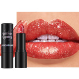 Jolilab Sparkling Lip Gloss, Long Lasting Waterproof Moisturizer Lip Balm Glitter Shimmer Metallic Lipstick, Diamond Shiny Bold Glow Goth Lipstick for Women Girls, Non-sticky (1, 07#)