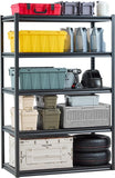 VEVOR Storage Shelving Unit, 5-Tier Adjustable, 2000 lbs Capacity, Heavy Duty Garage Shelves Metal Organizer Utility Rack, Black, 36" L x 18" W x 72" H for Kitchen Pantry Basement Bathroom Laundry