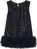 Tutu.kk Toddler Girls Sequin Dress A-Line Sparkly Sleeveless Wedding Gown Party Dresses for Girls