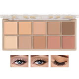 LZYLLS 12 Shades Nude Matte Eyeshadow Palette,Shimmer Naked Eyeshadow Palette,Eye Shadow Palette Natural Flash Waterproof Durable Smoked Professional Makeup Palette With Brush(Matte)