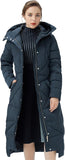 Orolay Women's Puffer Down Coat Winter Maxi Jacket with Hood