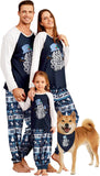 IFFEI Matching Family Pajamas Sets Christmas PJ's Letter Print Top and Plaid Bottom Sleepwear Jammies with Pockets