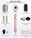 7 in One Hair Dryer Brush with Auto Wrap Curlers, Negative Ionic, No Heat Damage, Blow Dryer, Fast Drying & Frizz-Free Styling, Hot Air Styler, Straightener&Volumizing Brush with Storage Bag