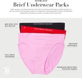 Victoria's Secret Women's Seamless Brief Underwear, Full Coverage Panties for Women, Multi Pack (XS-XXL)