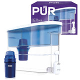 PUR PLUS 30-Cup Water Filter Dispenser with 1 Lead-Reducing PUR PLUS Filter, Dishwasher Safe, Powerful Filtration, Large Capacity with Slim, Space-Saving Design, White (DS1811Z)