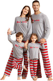 IFFEI Matching Family Pajamas Sets Christmas PJ's Letter Print Top and Plaid Bottom Sleepwear Jammies with Pockets
