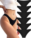6 Pack Cotton Underwear for Women Cute Low Rise Bikini Panties High Cut Breathable Sexy Hipster Womens Cheeky S-XL