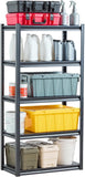 VEVOR Storage Shelving Unit, 5-Tier Adjustable, 2000 lbs Capacity, Heavy Duty Garage Shelves Metal Organizer Utility Rack, Black, 36" L x 18" W x 72" H for Kitchen Pantry Basement Bathroom Laundry