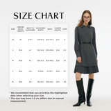 GOELIA Dress Two Piece Sets for Women Wool Blend Long Knit Sweater Vest and Long Sleeve Shirt Mini Dresses with Belt