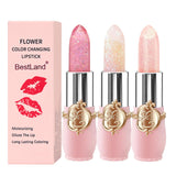 6 Pcs/Set Flower Jelly Lipstick Set Temperature Change Moisturizer Long Lasting Nutritious Balm Magic Color Change Lip Gloss