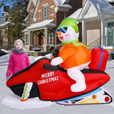 Christmas Inflatable Clearance, 8 FT Christmas Inflatable Outdoor Decoration Deer Pull car, Giant Santa Claus Driving Racing car in The Snow, for Garden Lawn Christmas Decoration