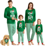 IFFEI Matching Family Pajamas Sets Christmas PJ's Letter Print Top and Plaid Bottom Sleepwear Jammies with Pockets