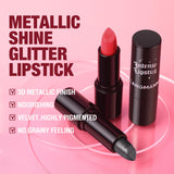 Jolilab Sparkling Lip Gloss, Long Lasting Waterproof Moisturizer Lip Balm Glitter Shimmer Metallic Lipstick, Diamond Shiny Bold Glow Goth Lipstick for Women Girls, Non-sticky (1, 07#)