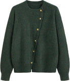 CIDER Womens Knit Cardigan Trendy Crew Neck Button Down Long Sleeve Cozy Fall Fashion Sweater Loose Fit Wool Top