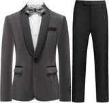 Boys Velvet Suits Slim Fit Tuxedo 2 Piece Kids Blazer Jacket Pants Formal Sizes 4-20 Fashion Ring Bearer Outfit for Wedding