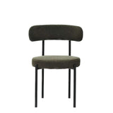 Set of 2 Mid-Century Modern Boucle Dining Chairs