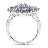 2.52 Carat Genuine Tanzanite .925 Sterling Silver Ring
