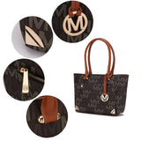 MKF Collection Women's Lady Tote, Mini Tote and Wallet Handbag Set, 3-Piece, ( Color Black)