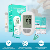 Portable Blood Glucose Meter Kit - Auto Coding, Fast 10s Results, Includes 50 Test Strips & 50 Lancets